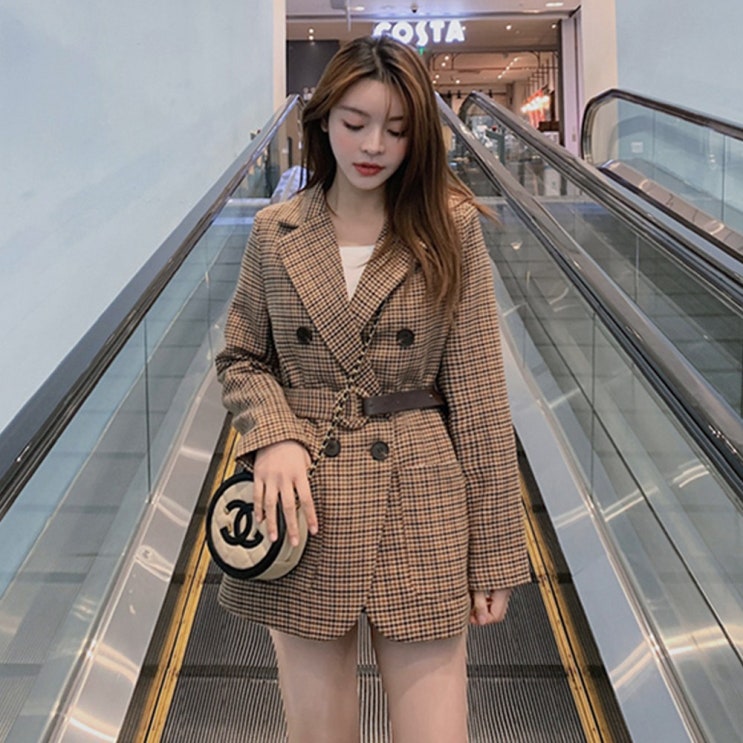 인기 많은 여성 벨트 자켓 심플 체크 아우터 기본누빔 안감 제작 추천해요 인기 많은 여성 벨트 자켓 심플 체크 아우터 기본누빔 안감 제작 추천해요