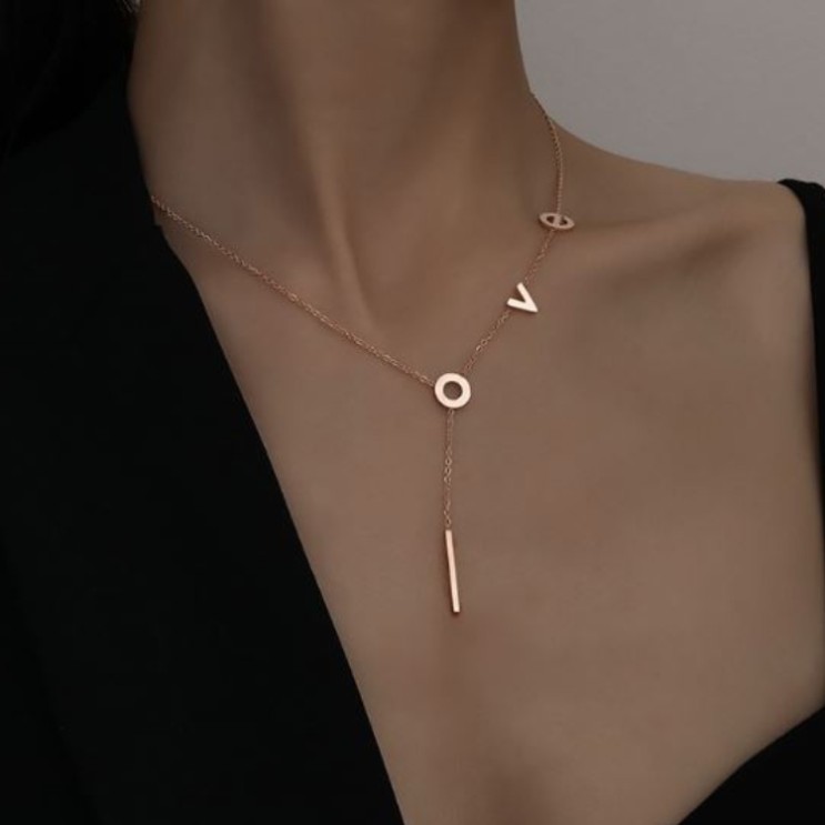 최근 많이 팔린 [BEST] 이니셜 L.O.V.E 목걸이_Initial L.O.V.E necklace 18K plating_로즈골드컬러 ···