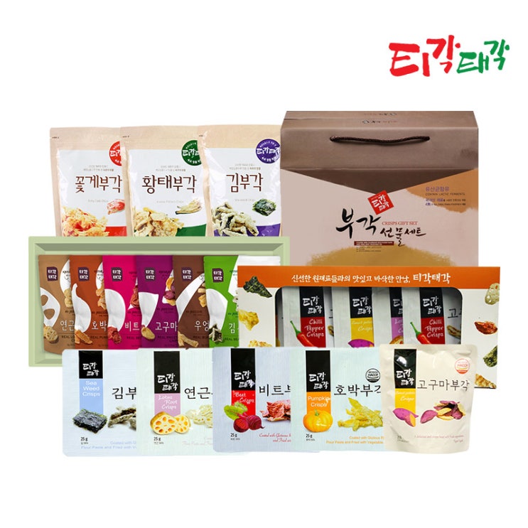 많이 찾는 [티각태각] 속초 중앙시장 맛집 부각 선물세트 4종 골라담기, 01_부각 선물세트 1호 (25gX5봉)+쇼핑백 ···