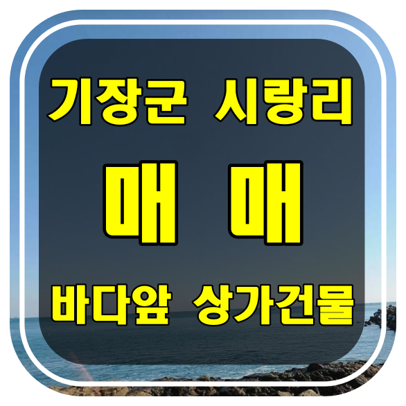  [부산 건물 매매] 기장군 기장읍 시랑리 상가건물 매매 - 기장 바다일선 카페 및 펜션 추천