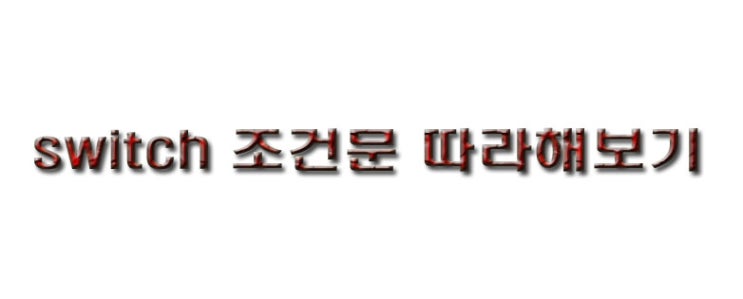  switch 조건문 따라해보기