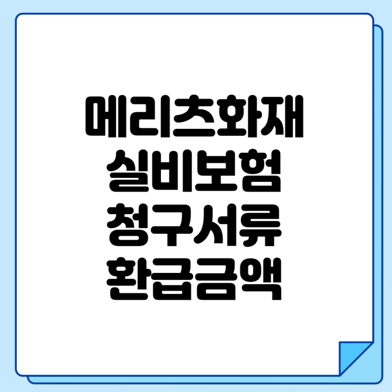 메리츠화재 실비보험 청구 서류, 금액, 환급 후기