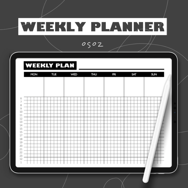 [OSOZ] WEEKLY PLANNER | 디지털 만년 위클리 플래너 속지