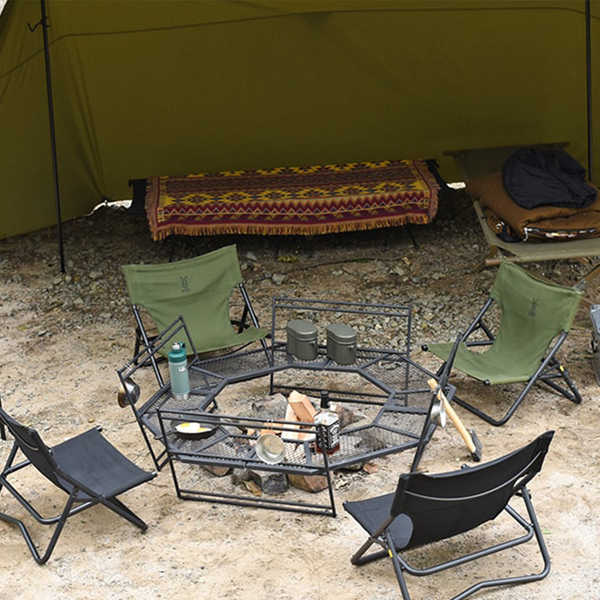의외로 인기있는 캠핑 육각 화로 테이블 접이식 숯불 선반 추천합니다
