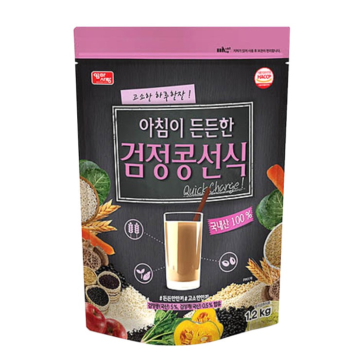 리뷰가 좋은 엄마사랑 아침이 든든한 검정콩 선식, 1.2kg, 1개 추천해요