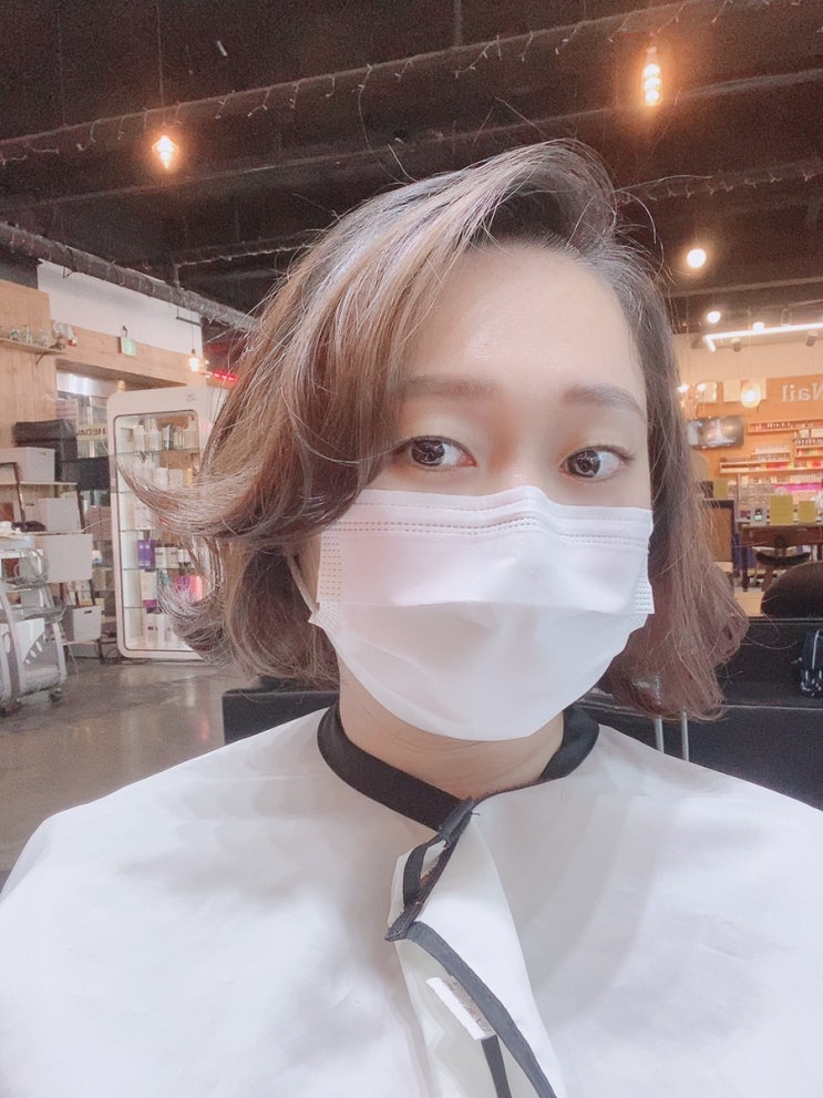  청주 오창 미용실 헤어1380국민은행점 단발 S컬 펌으로 산뜻하게
