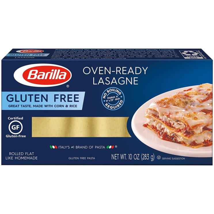 리뷰가 좋은 Barilla 바릴라 라자냐 오븐 레디 글루텐 프리 283g 4팩 좋아요