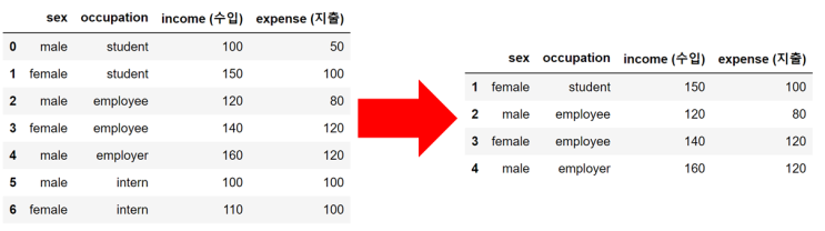  Pandas, 원하는 조건대로 데이터 필터링하기 (filtering)