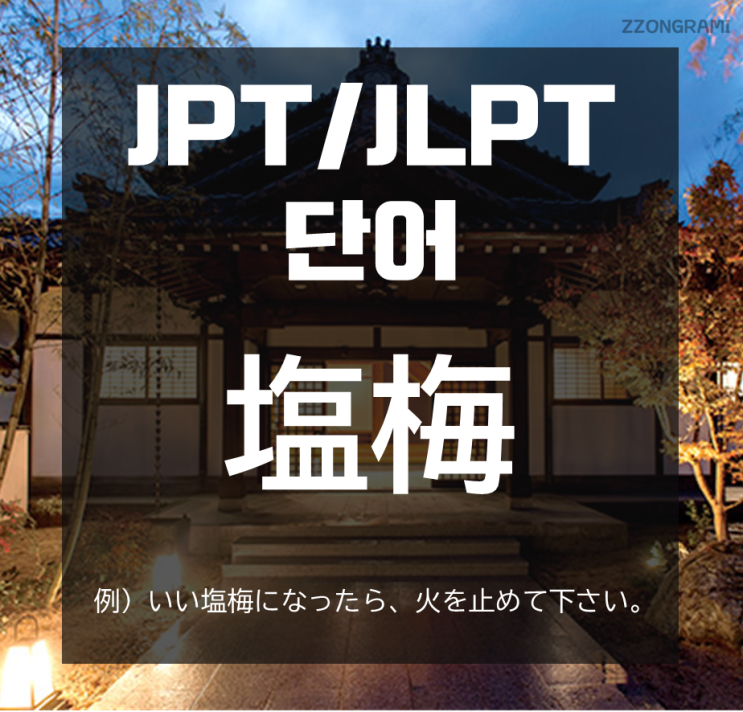 [일본어 공부] JPT/JLPT 단어 : 「塩梅」