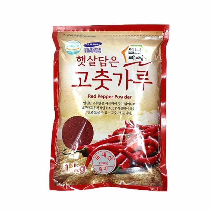 선택고민 해결 햇살담은 국내산 100% 고춧가루 (김치) 1kg HACCP인증, 김치1kg ···