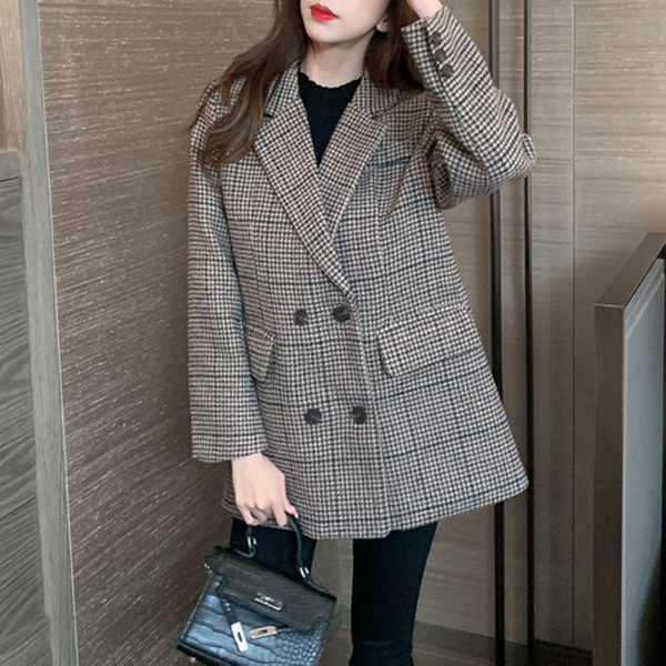 당신만 모르는 포플러앤씨 여성용 비버 더블 체크 코트 ··· 당신만 모르는 포플러앤씨 여성용 비버 더블 체크 코트 ···