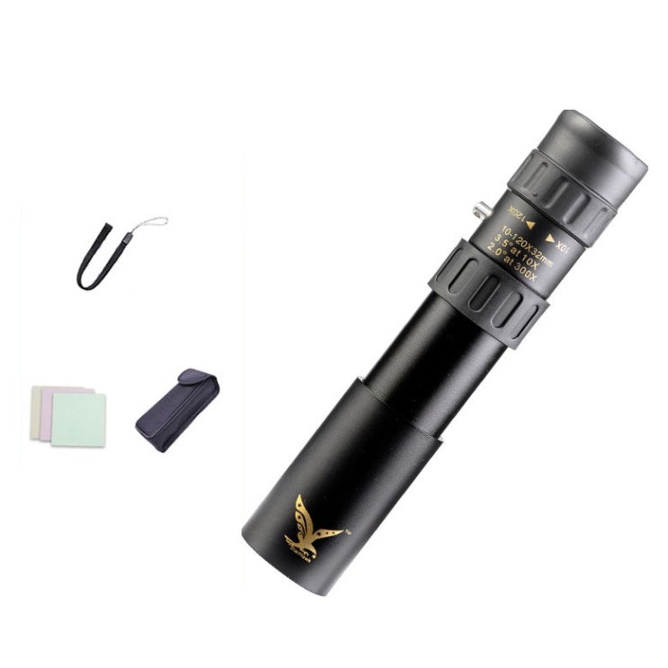  가성비 좋은 단안 줌 망원경 고배율 120배 300배 구경 25mm 40mm 휴대용 경량 휴대폰 거치, 1. 배율: 10-120x 3종 세트 ···