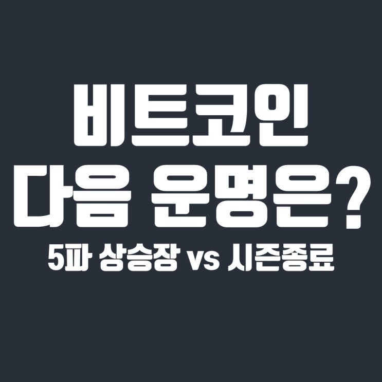  비트코인 반등 후 운명은? 5파 상승장 vs 시즌종료