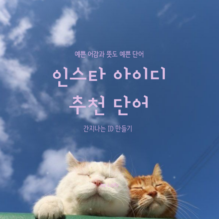  인스타 아이디 추천, 예쁜 어감과 뜻도 귀여운 영어 단어 10가지 (간지나는 ID)