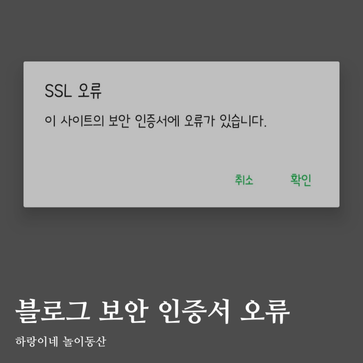 네이버 블로그 SSL 오류 해결, 캐시삭제 외 3가지