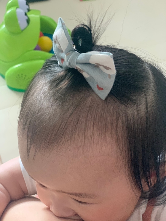 9개월아기 머리/머리숱없는 아기 머리묶기/사과머리