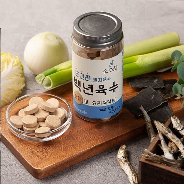 리뷰가 좋은 코스트코 소스락 백년육수 3g x70 Sauce R.O.K Stock Tablet 초간편멸치육수 한알단위 자연원료 구매대행, 1병 추천해요