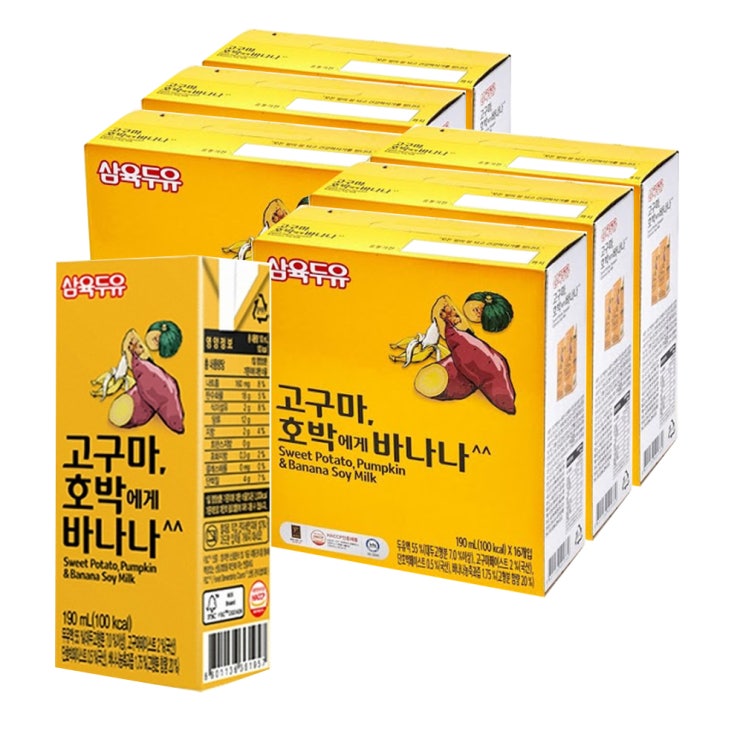인기 많은 삼육두유 고구마 호박에게 바나나 두유, 190ml, 96개 좋아요 인기 많은 삼육두유 고구마 호박에게 바나나 두유, 190ml, 96개 좋아요