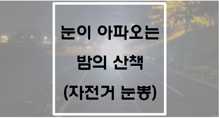  눈이 아파오는 밤의 산책(자전거 전조등 눈부심)