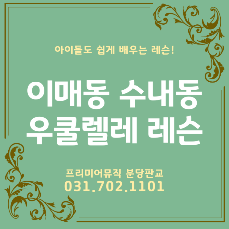  이매동 수내동우쿨렐레레슨 우쿨렐레코드 단기간에 배울수 있는 방문레슨!