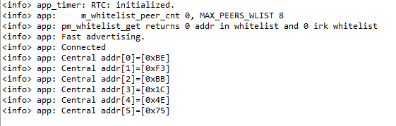  nRF52 whitelist 설정없이 connected 나오는 이슈