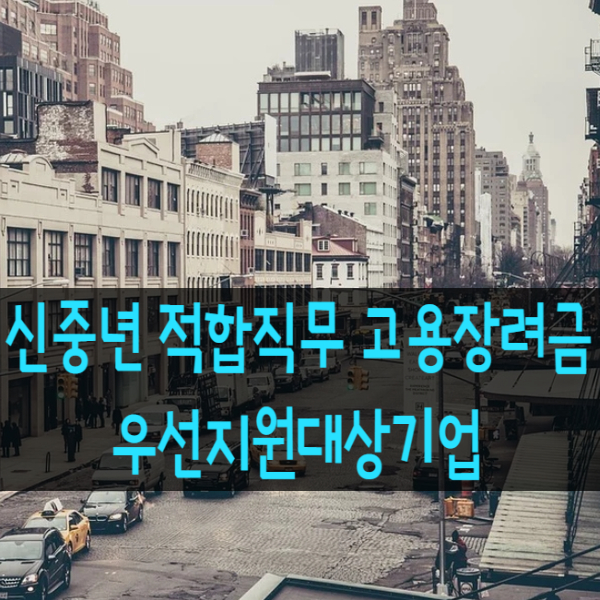  신중년 적합직무 고용장려금 신청방법과 우선지원대상기업
