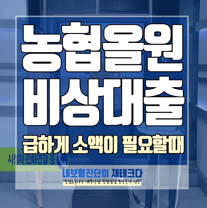 농협 올원 비상금대출 금리 조건 대출기간 이용방법
