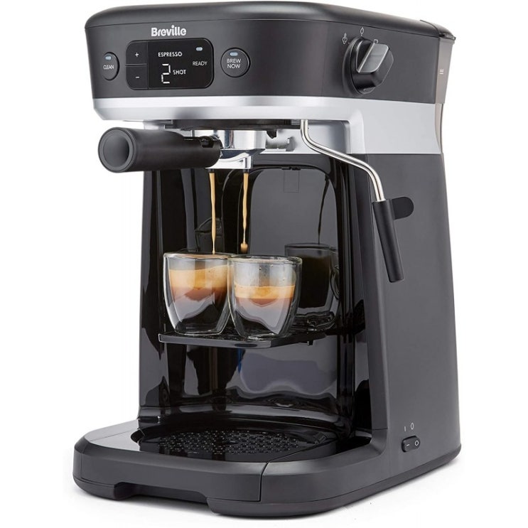 당신만 모르는 [영국직배송] Breville All-in-One 커피 하우스 에스프레소 필터 및 포드 커피 머신(Milk Frother 돌체 구스토 호환) [VCF1, 단일옵션 좋