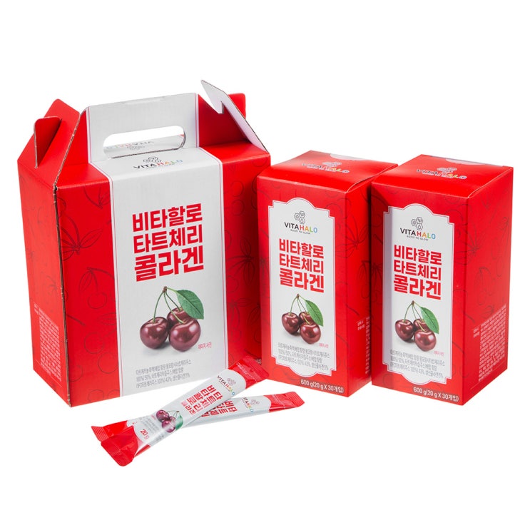  잘팔리는 비타할로 타트체리 콜라겐 젤리 스틱, 20g, 60개입, 20g ···