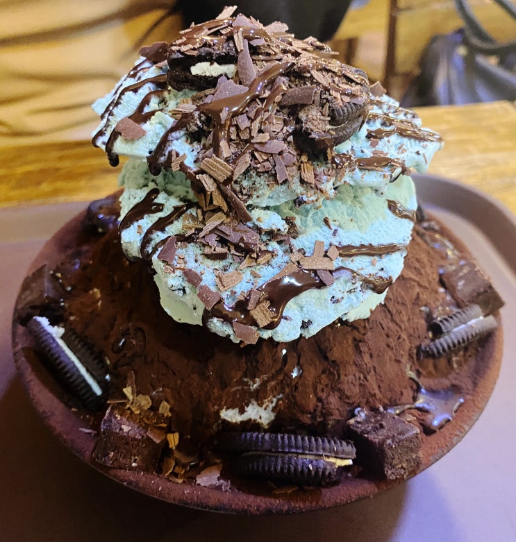  설빙 민트초코빙수 난 맛있게 먹음