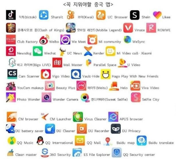  내 휴대폰에 중국앱이 깔려있는지 확인하세요!