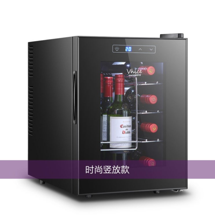 최근 많이 팔린 VNICE VN-12T 항온 미니 와인 쿨러 차 냉장고 가정용 와인셀러, 드림 블랙 10 수직 선반 좋아요