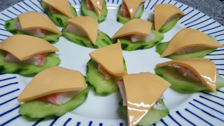  오이 맛살 체다치즈를 이용한 초간단 맥주 와인 안주 만들기