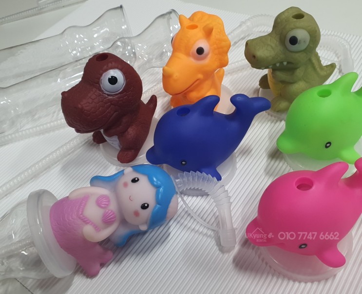 아이들 장난감으로 활용가능한 슬러시캐릭터 보틀 낱개판매 시작했어요~ 공룡3종, 돌고래3색, 인어공주