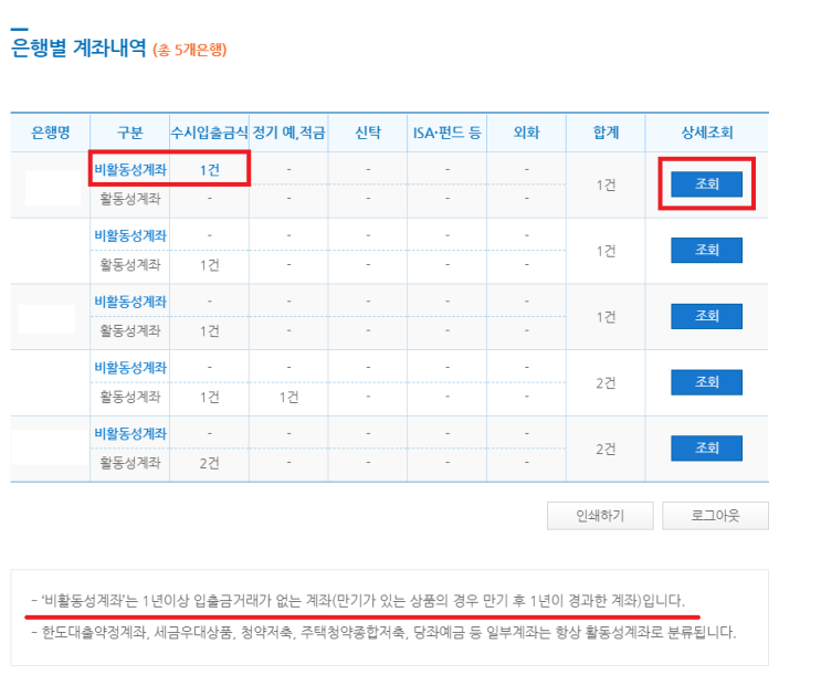  숨은 은행 예금 조회하는 방법