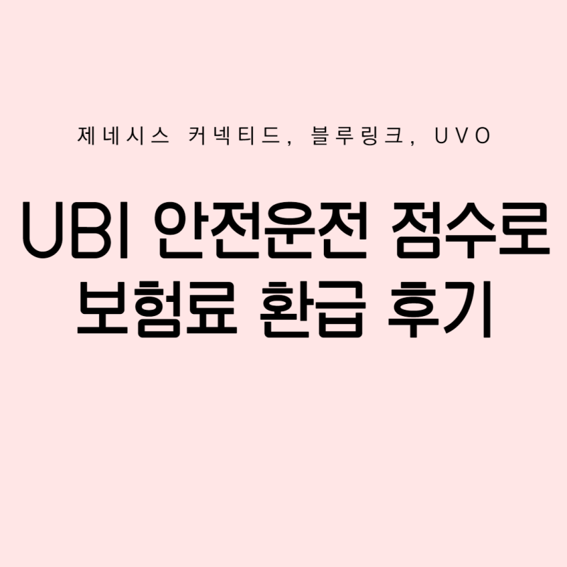 제네시스 커넥티드 블루링크 UBI 안전운전습관 점수로 보험료 환급 후기