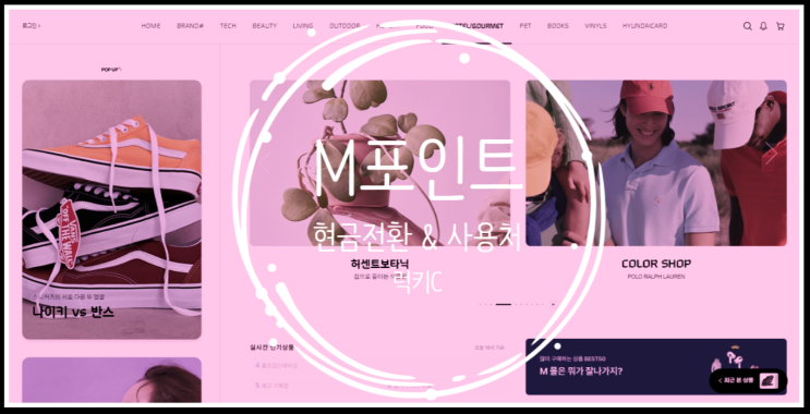  현대카드 M포인트 사용처, 현금전환, 유효기간