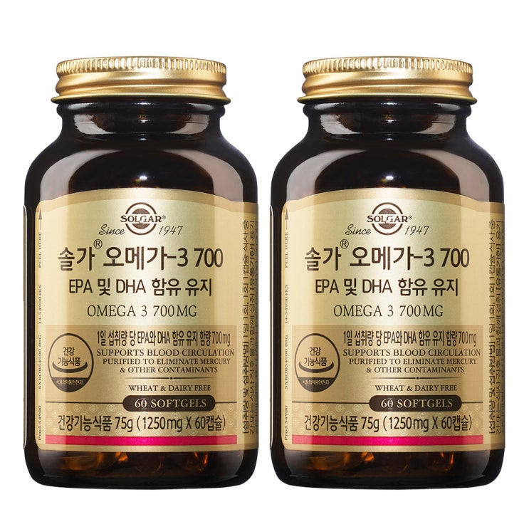  인기 급상승인 솔가 오메가-3 700, 60개입, 2개 추천합니다
