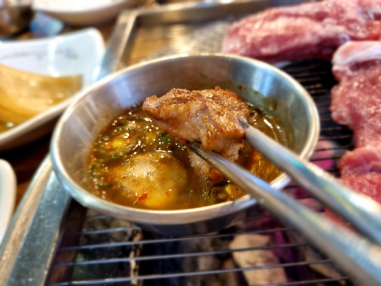 순천 돼지갈비 맛집 , 멜젓에 생갈비는 역시 미가돼지생갈비