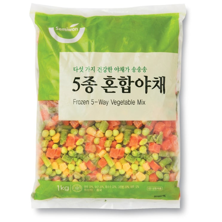  핵가성비 좋은 세미원푸드 냉동 5종혼합야채1kg (완두 당근 옥수수 그린빈 대두), 2팩, 1kg 추천해요