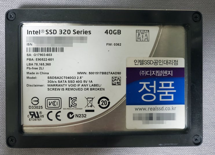 [SSD] Intel SSD 320 40GB