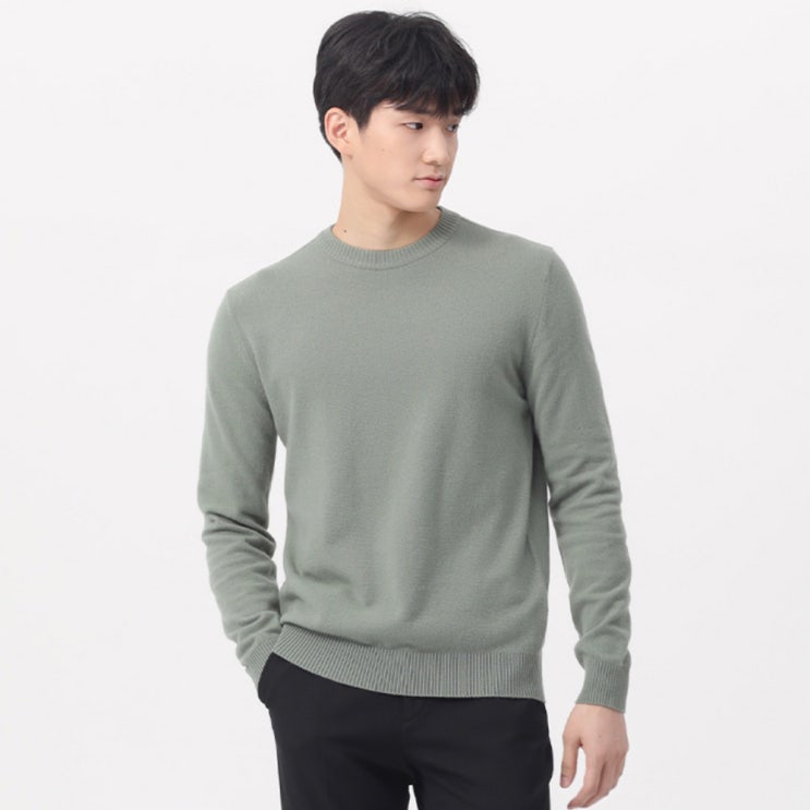  잘나가는 마인드브릿지 남성용 캐시미어 라운드넥 니트 MUKT71A1 ···