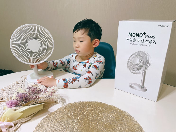  엔보우 모노플러스 무선 선풍기 휴대용으로 아기랑 쓰기 찐 편해