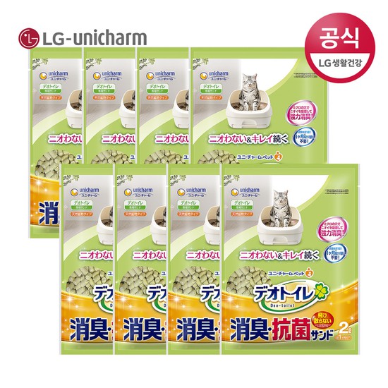 잘팔리는 LG유니참 데오토일렛 사막화 방지 소취 항균 고양이 화장실 모래 2L x 8개 좋아요 잘팔리는 LG유니참 데오토일렛 사막화 방지 소취 항균 고양이 화장실 모래 2L x 8개 좋아요