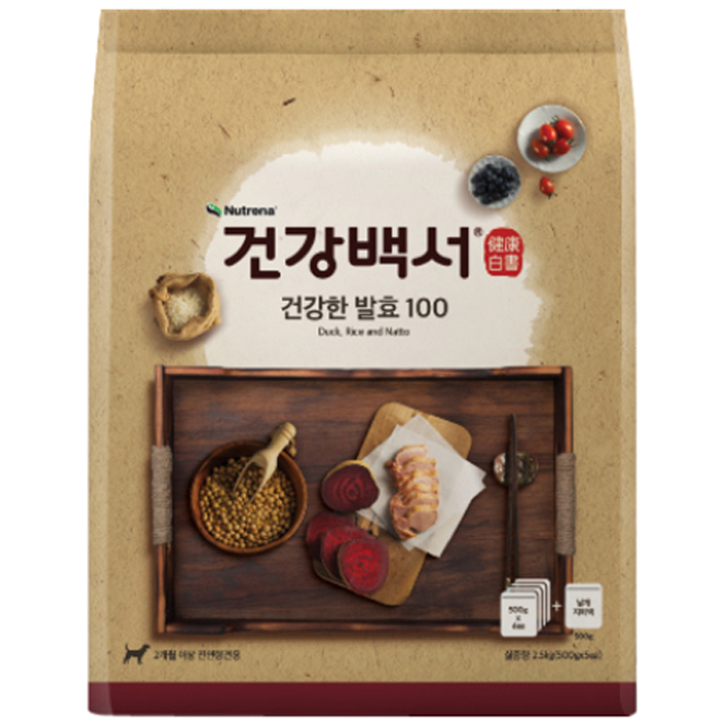 잘나가는 뉴트리나 건강백서 전연령용 건강한 발효 100 사료, 100 (오리+쌀+낫또), 2.5kg 좋아요 잘나가는 뉴트리나 건강백서 전연령용 건강한 발효 100 사료, 100 (오리+쌀+낫또), 2.5kg 좋아요