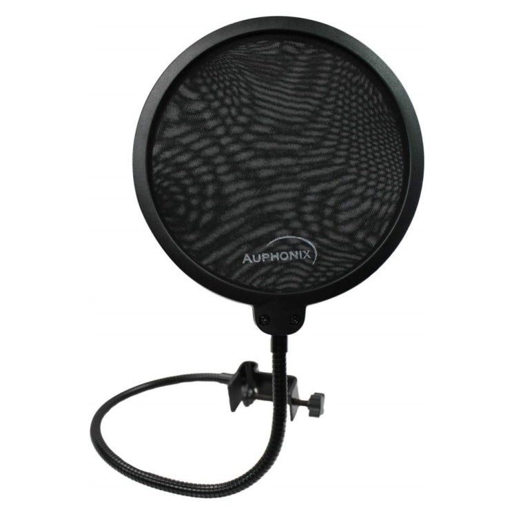 선호도 좋은 AUPHONIX Pop Filter 명품 마이크팝필터 보컬레코딩용 360도 홀더, 블랙 ···