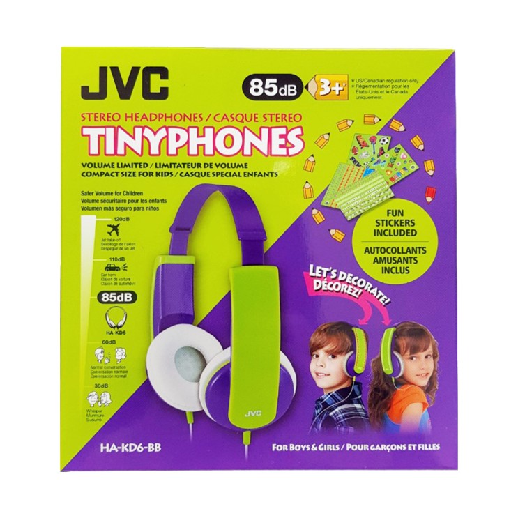 최근 많이 팔린 JVC 여아용 청력보호용 헤드폰 HA-KD6 + 스티커, BB(violet) 좋아요