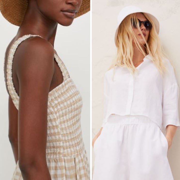  H&M 여성 점프수트 롬퍼 원피스 블라우스 데님쇼츠 패션