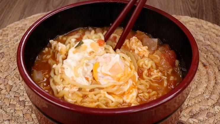  토마토 라면 :: 환상적인 국물맛..! 해장에 최고