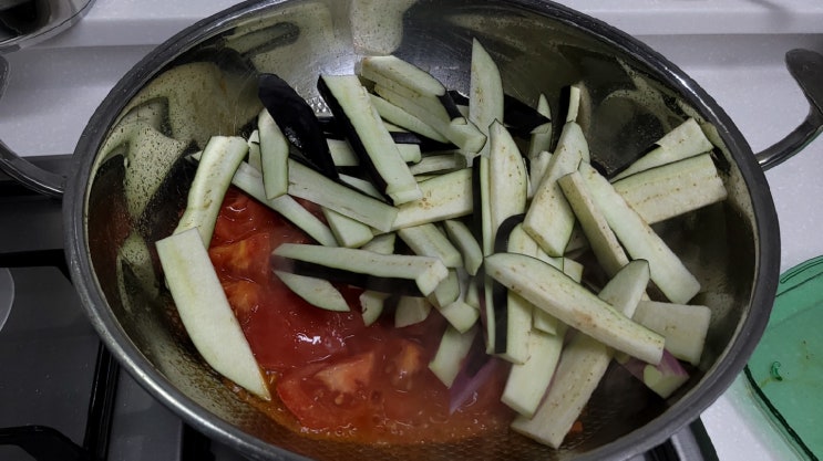 가지토마토 조림, 국물까지 비벼먹는 토마토 가지요리